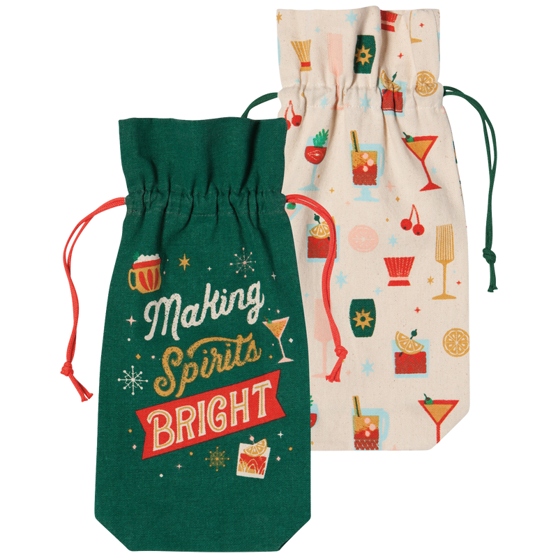 Spirits Bright Wine Bags Set of 2