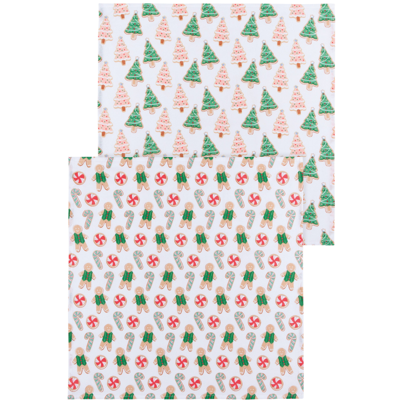 Cookie Exchange Christmas Floursack Dishtowels Set