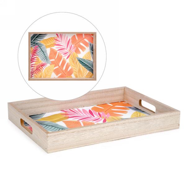 Tropical foliage serving tray