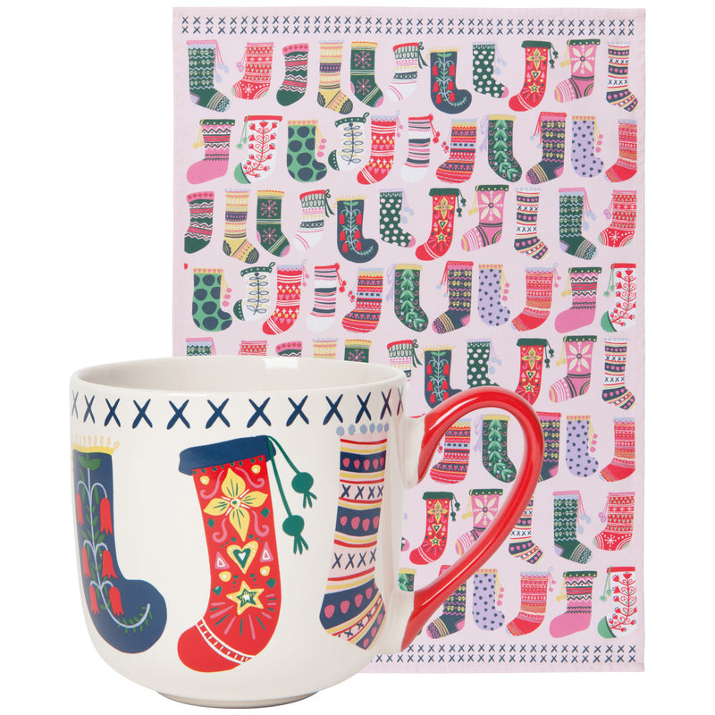Winter Woolens Christmas Mug and Dishtowel Set