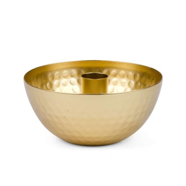 Gold metal candle holder