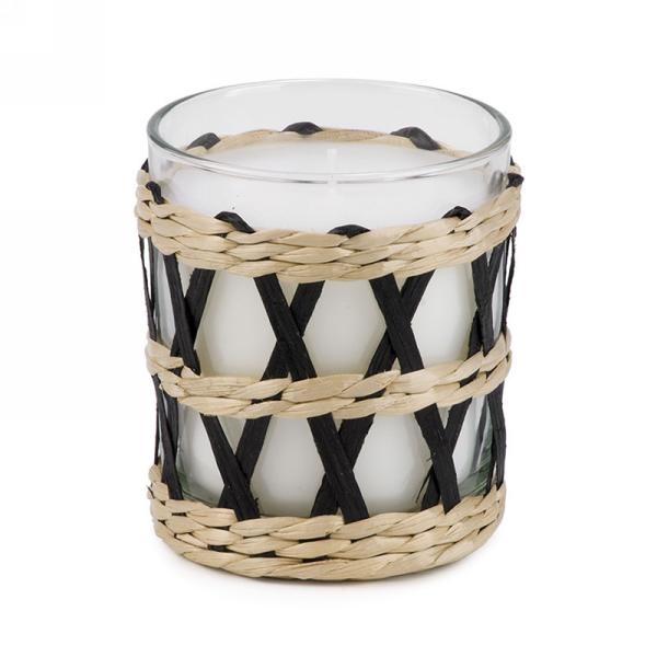 Scented candle weave black & natural