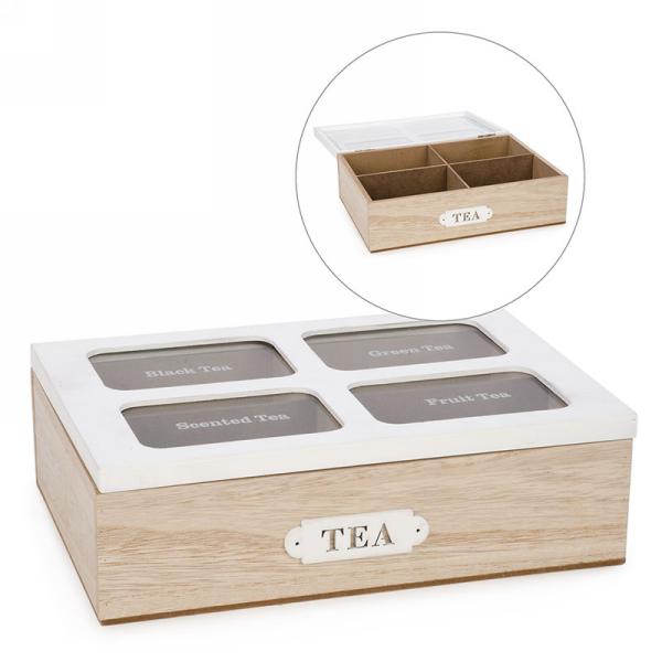 Tea box in white & natural