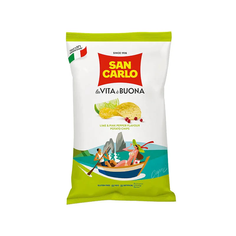 San Carlo Chips Lime & Pink Pepper 150 g
