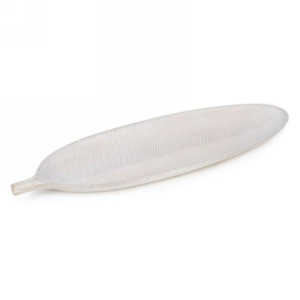 Ivory textured leaf platter