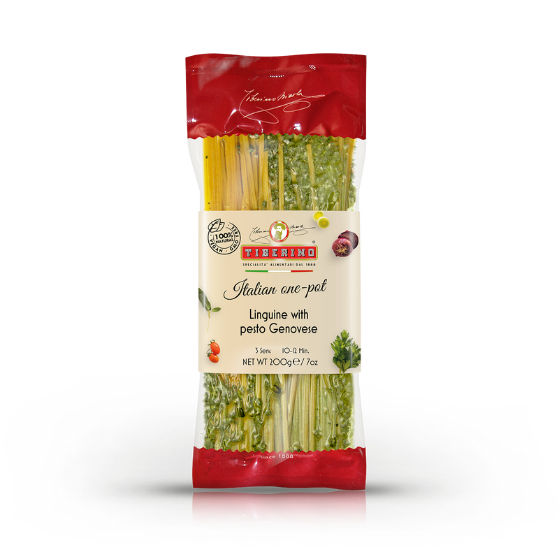 Tiberino Linguine with Basil Pesto (one-pot meal)