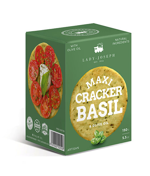 Lady Joseph Vegan Crackers - Maxi Cracker with basil and olive oil