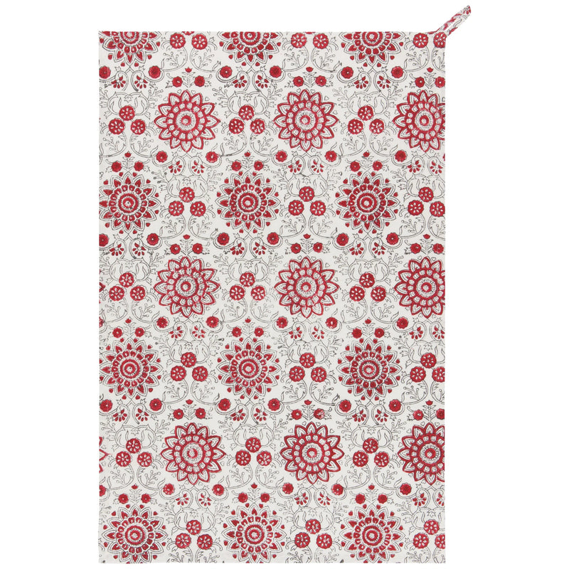 Passion Flower Block Print Dishtowel