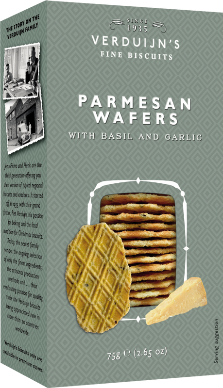 Verduijn's Parmesan Wafers with Basil & Garlic