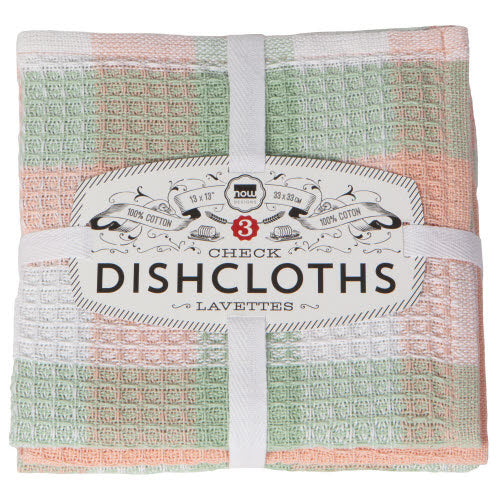 Check Dawn Dishcloths (Set of 3)