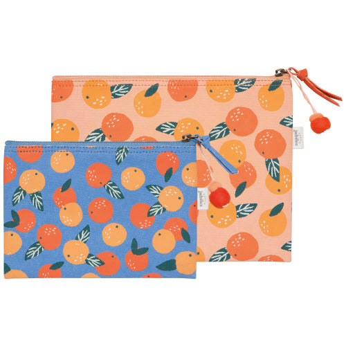 Paradise Orange Zipper Pouch (Set of 2)