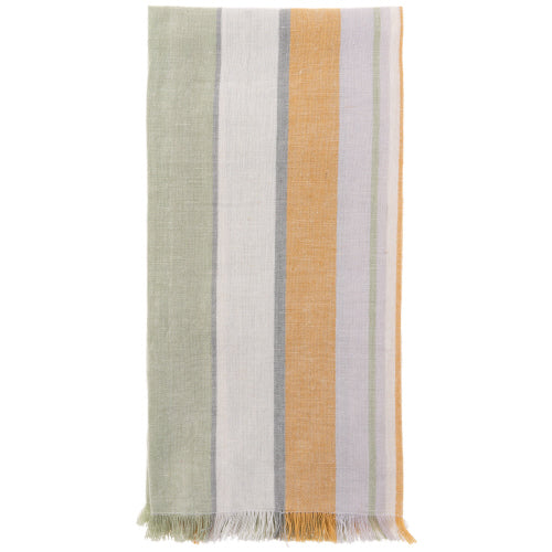 Green Mustard Striped Tea Towel