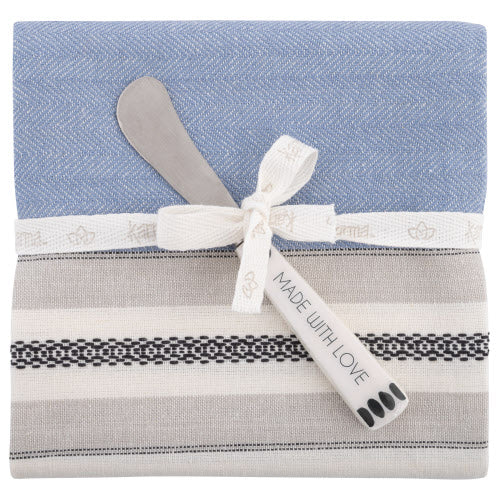 Tea Towel with Spreader - Periwinkle