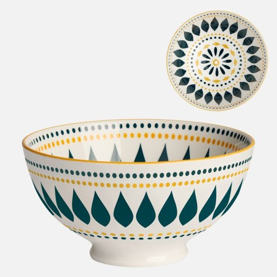 Kiri Porcelain Medium Bowl - Petal Dot Daisy