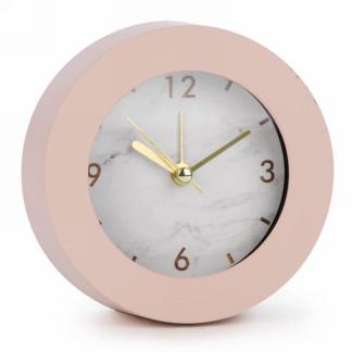 Round pink alarm clock
